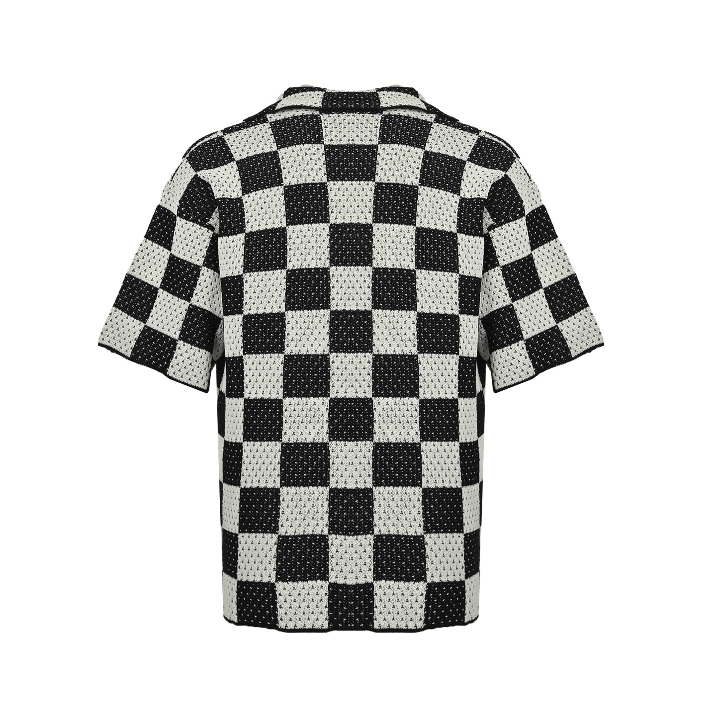 25SS Checkered Knit Short Sleeve Shirt