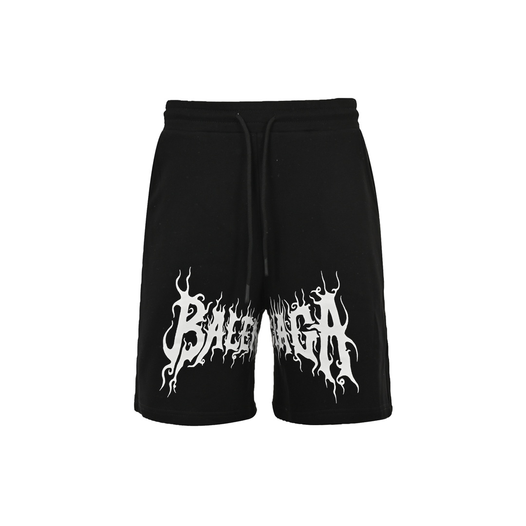 Gothic letter print shorts