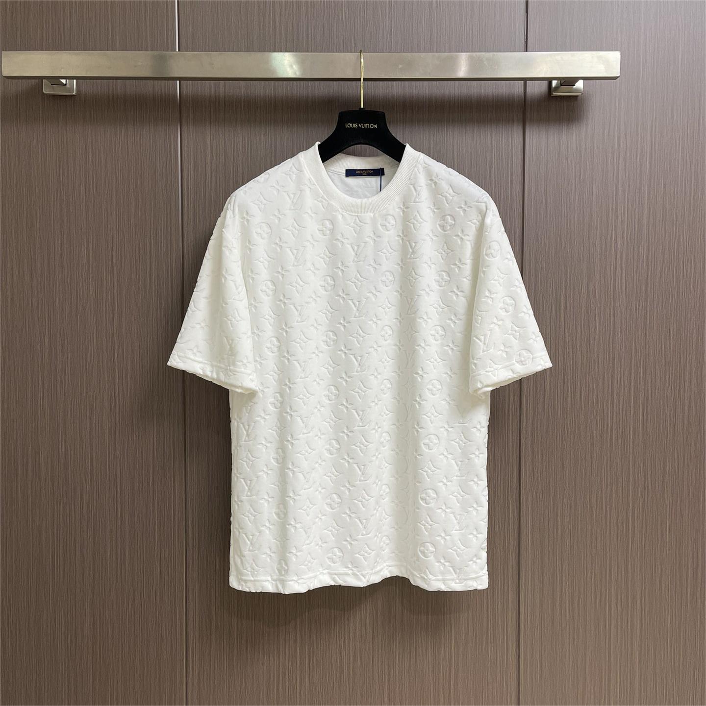 Towel flocking monogram jacquard short-sleeved T-shirt