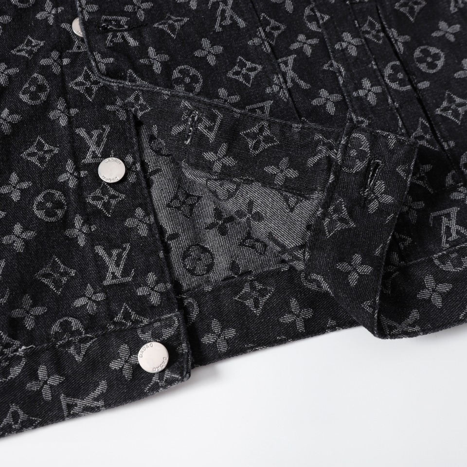 Artistic portrait embroidered denim jacket