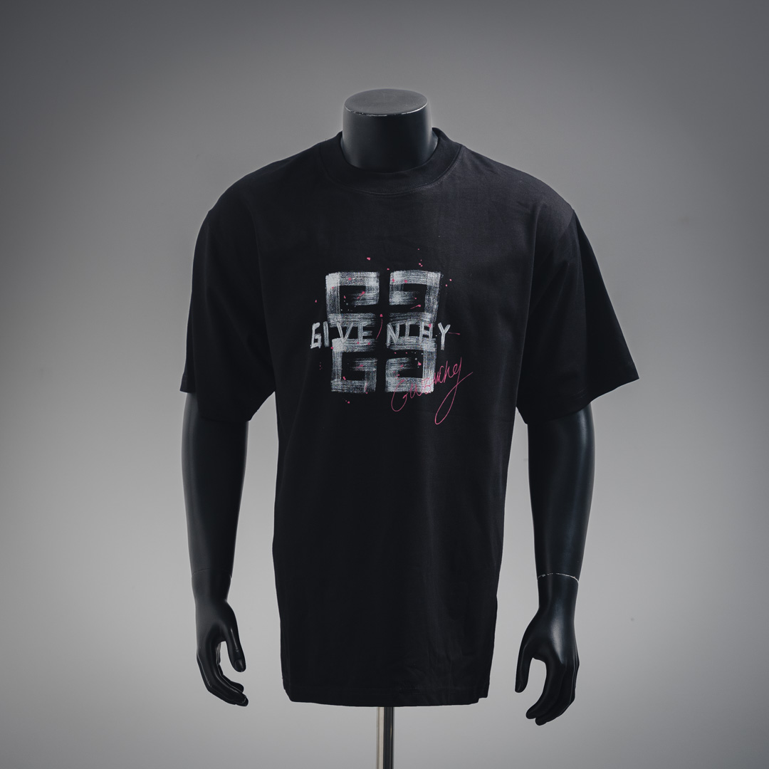 25ss graffiti cursive short-sleeved T-shirt