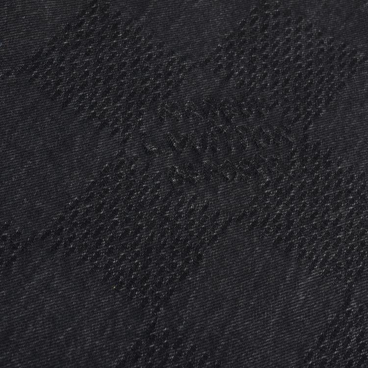 Black Check Straight Jeans