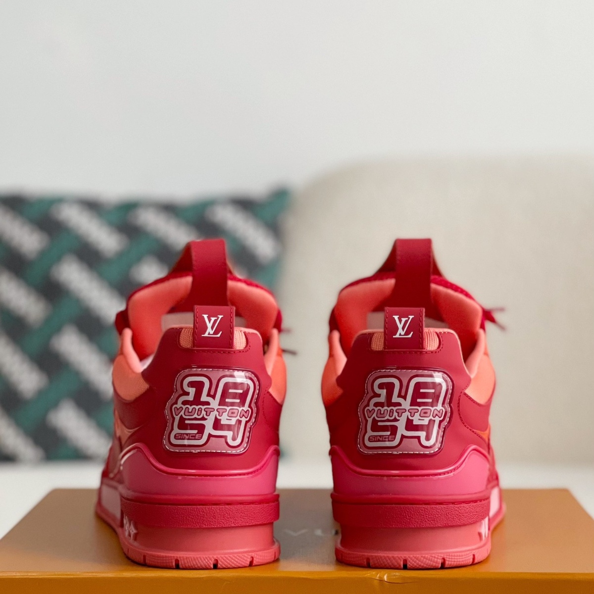 Red Two-Tone 'Skate' Sneakers