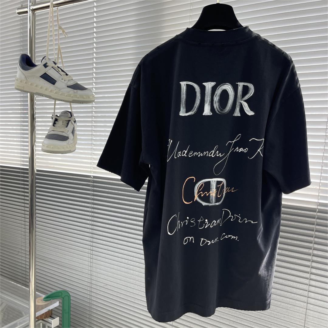 Dio 25s hand-painted signature logo round neck T-shirt