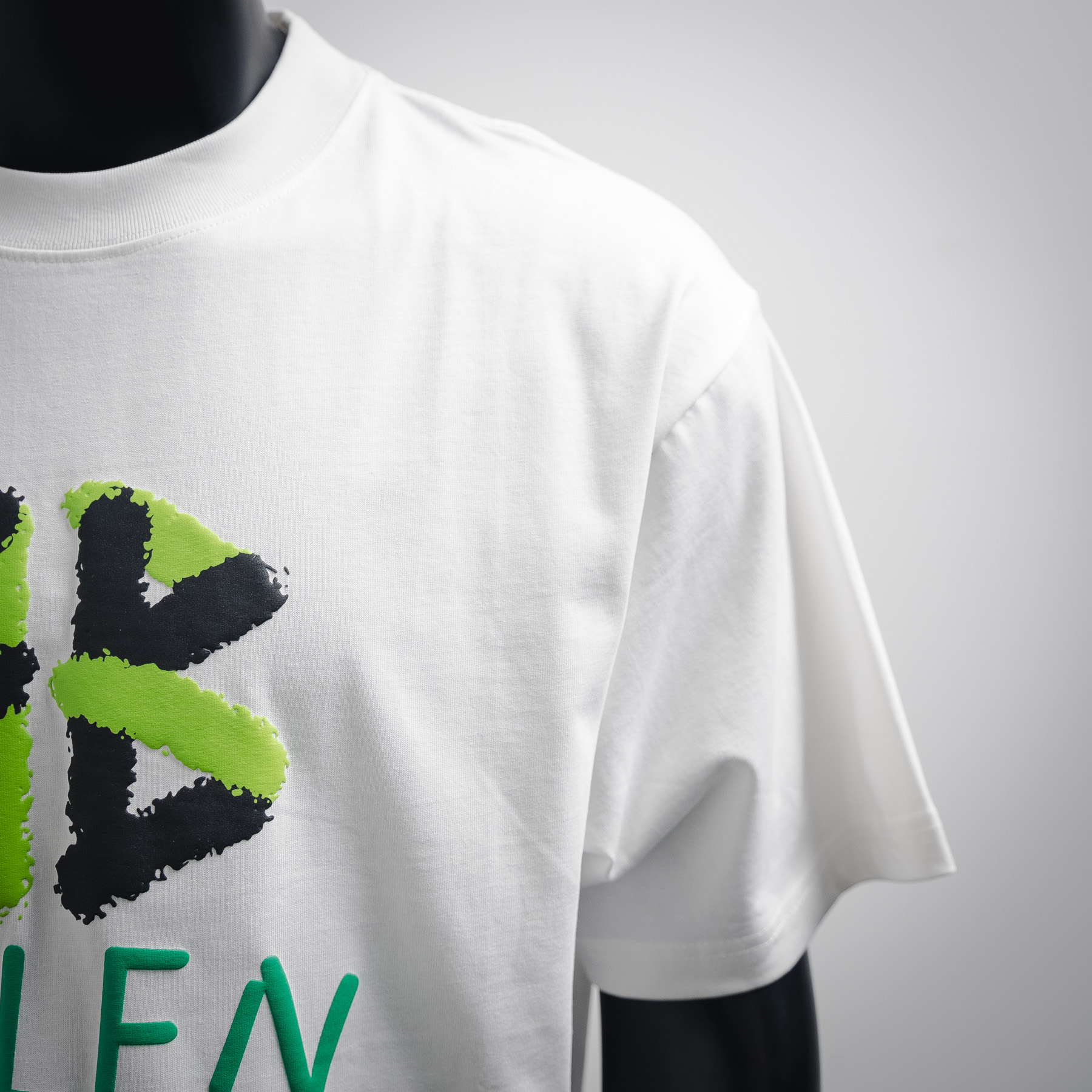 25SS Green Puff Print Letter Logo T-Shirt