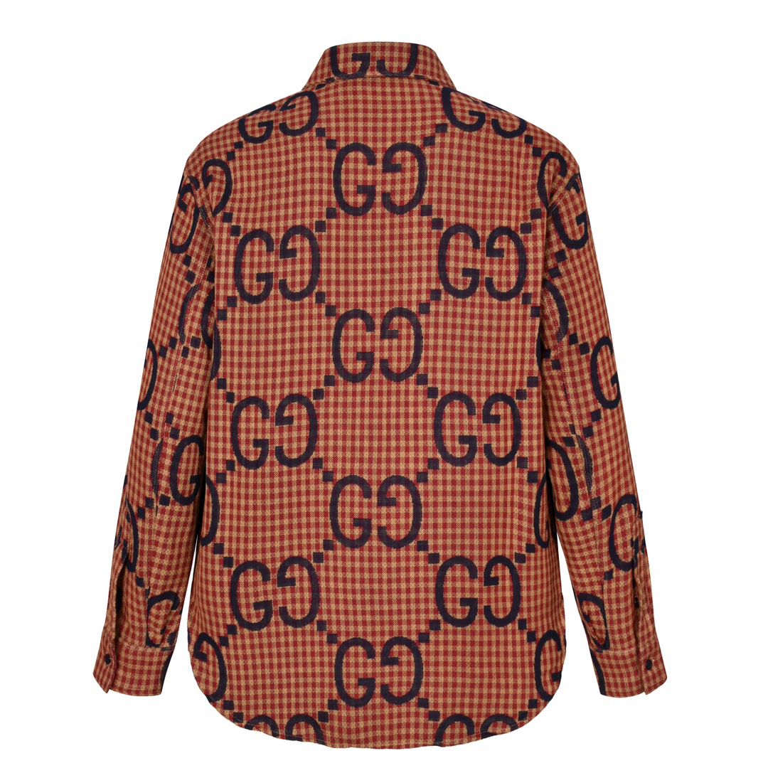 Red checkered print shirt