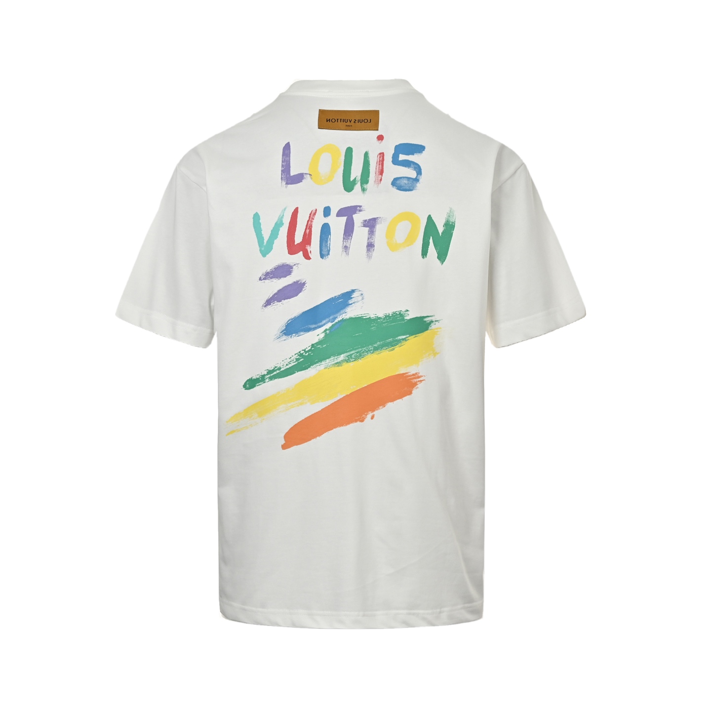 Hand-painted colorful logo graffiti print short-sleeved T-shirt