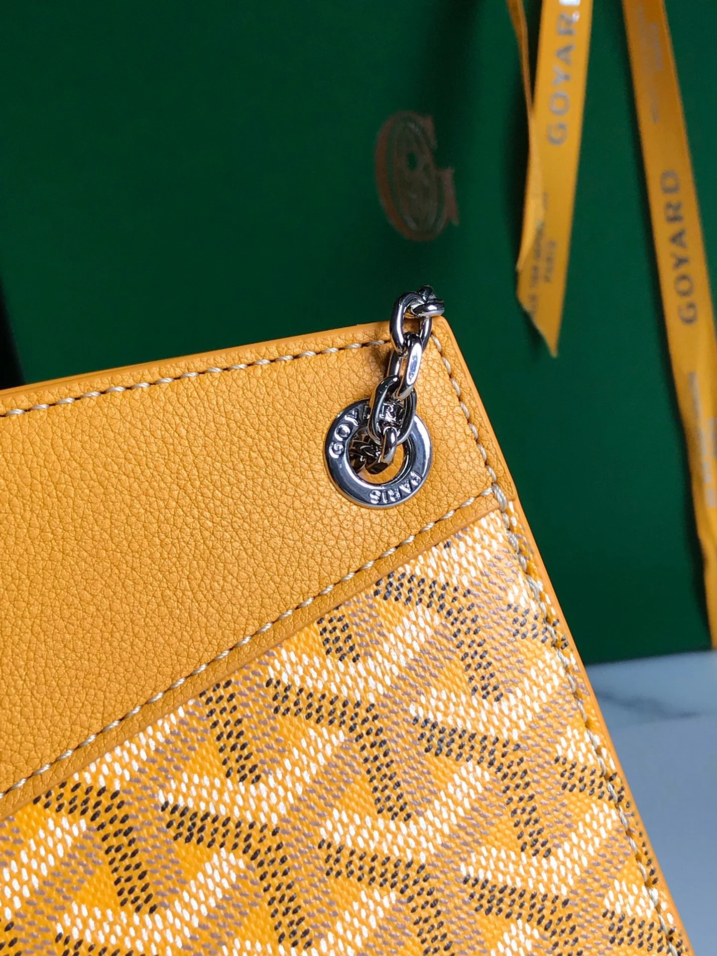 Yellow Calfskin Structured Mini Bag