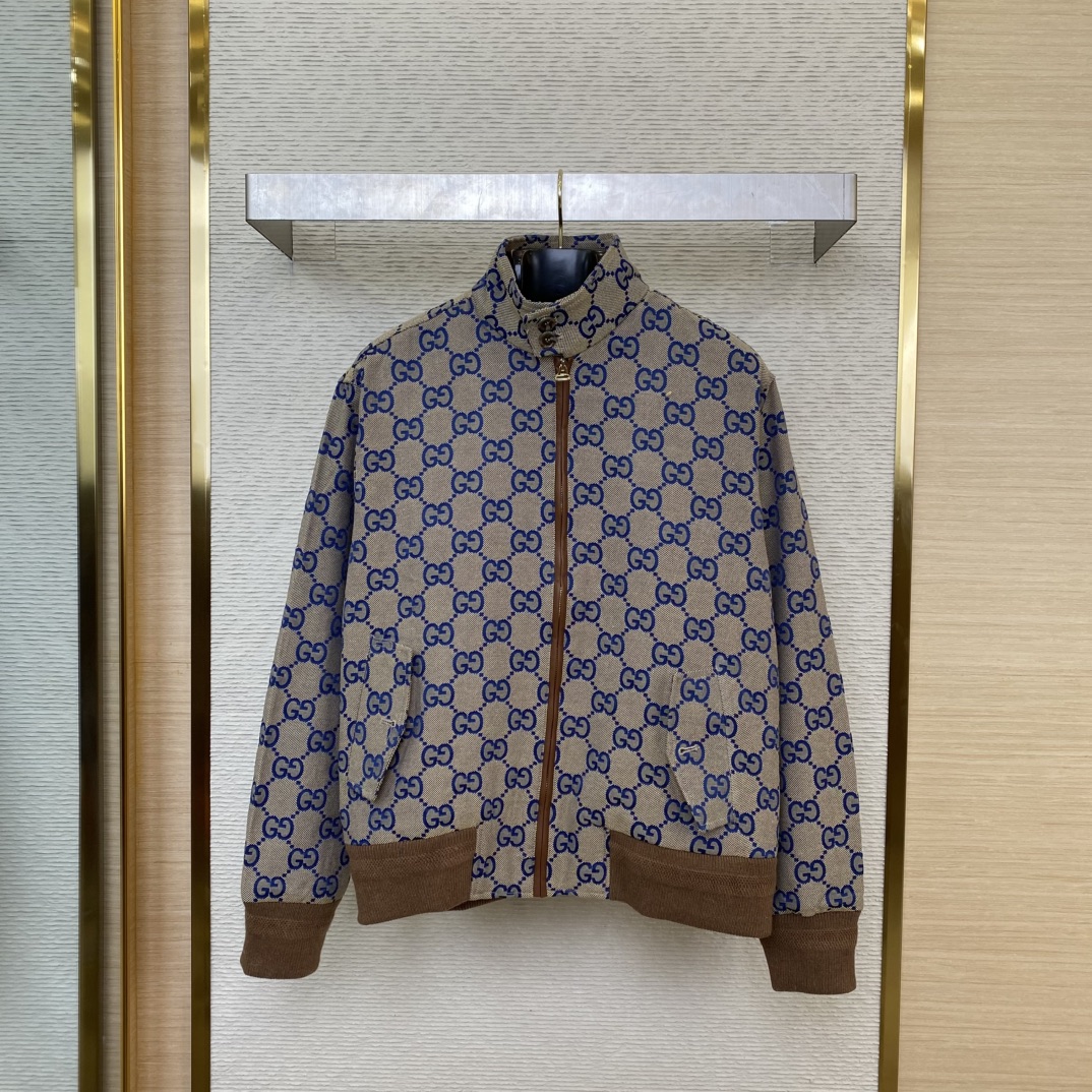 Jacquard Stand Collar Jacket
