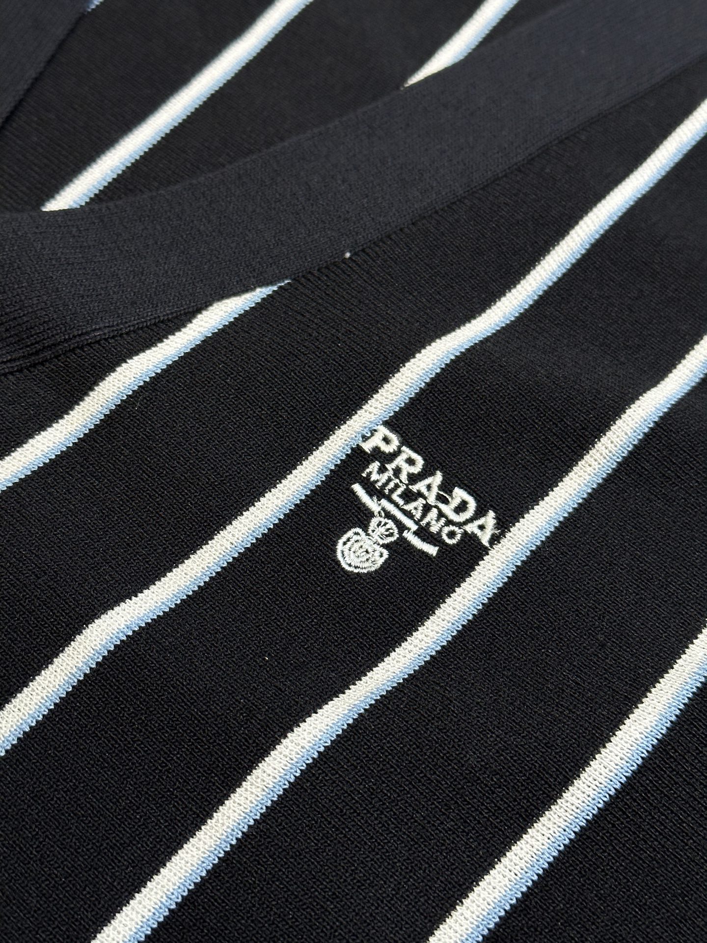 Striped embroidered cardigan sweater