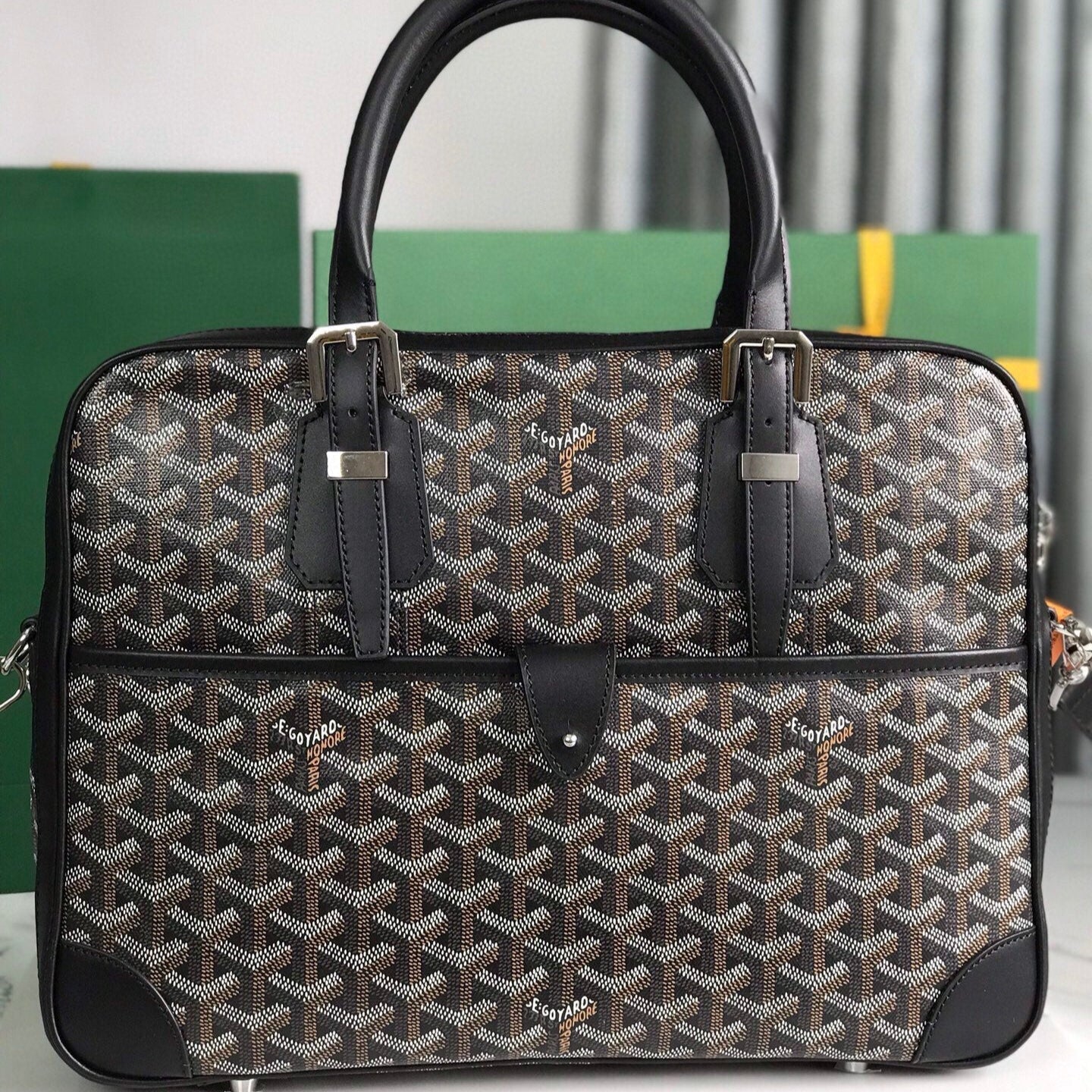 Black Canvas Document Bag