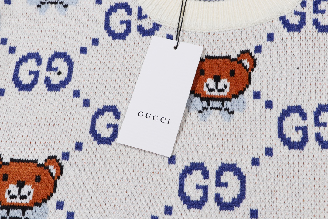 Bear Double G Jacquard Knit Sweater