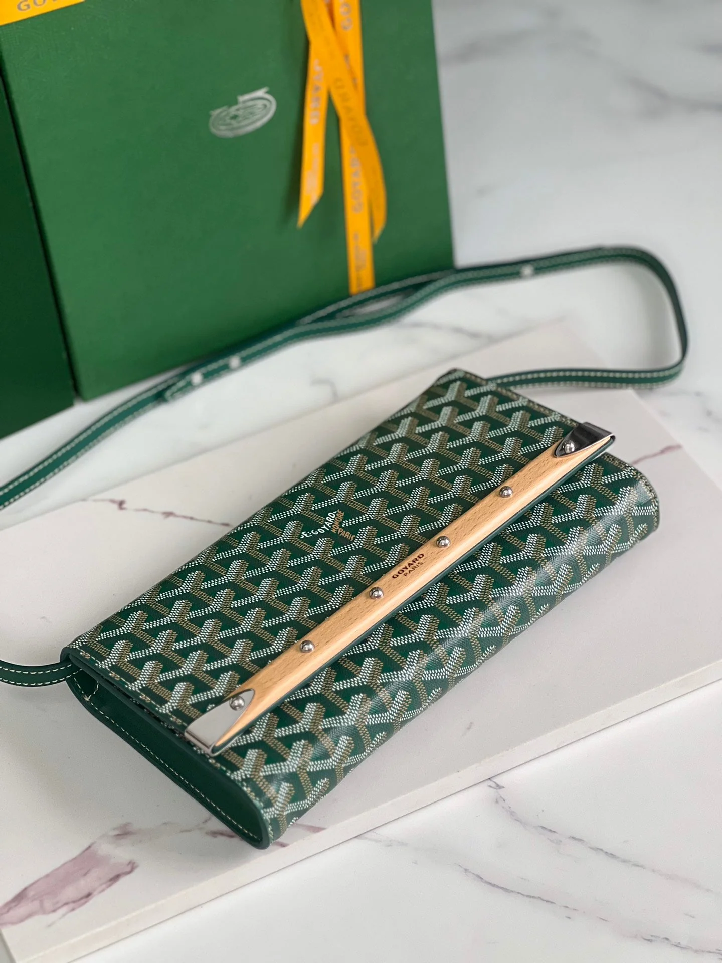 Green Canvas Small Clutch