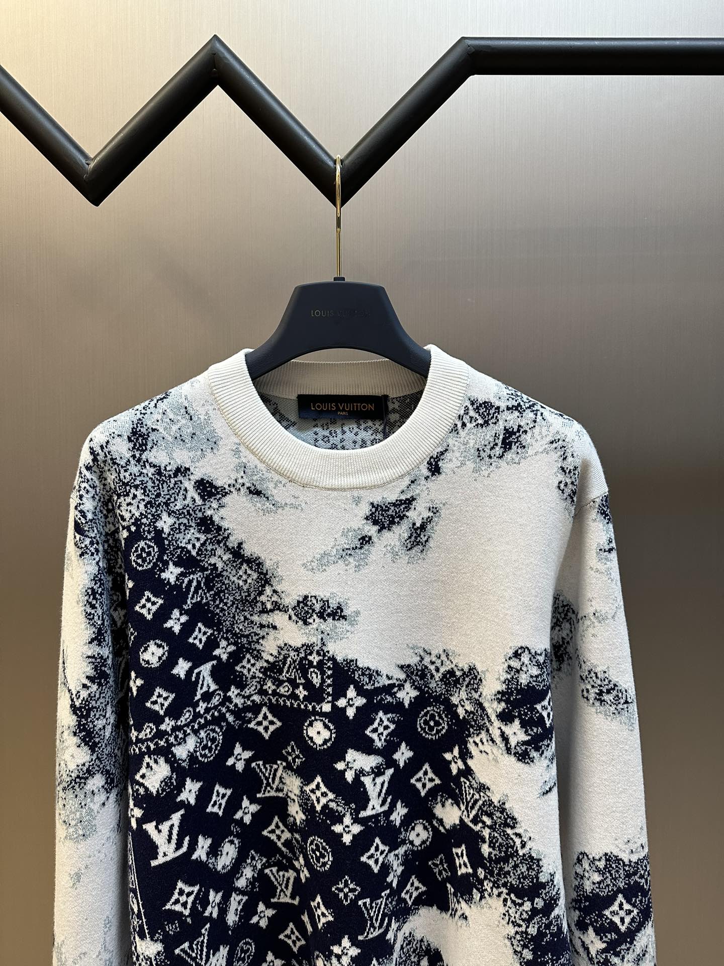 Blue And White Gradient Ink Sweater