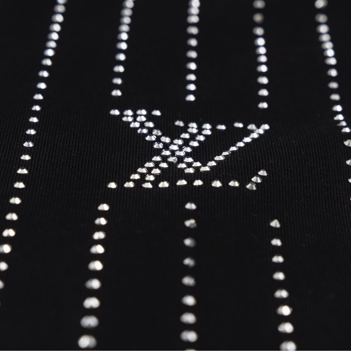 Pinstripe crystal beaded T-shirt