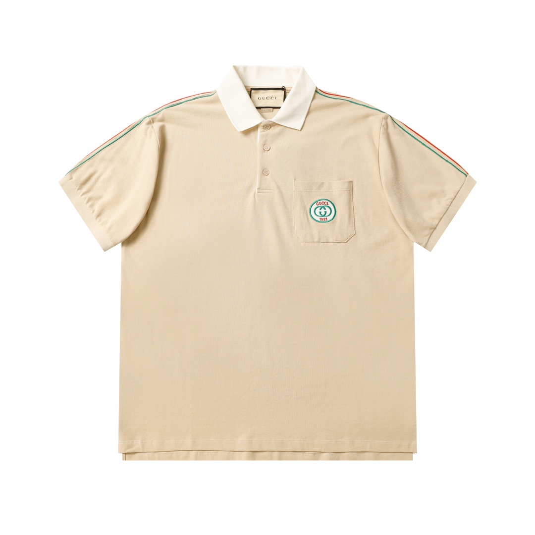 Embroidered Patch Polo Shirt