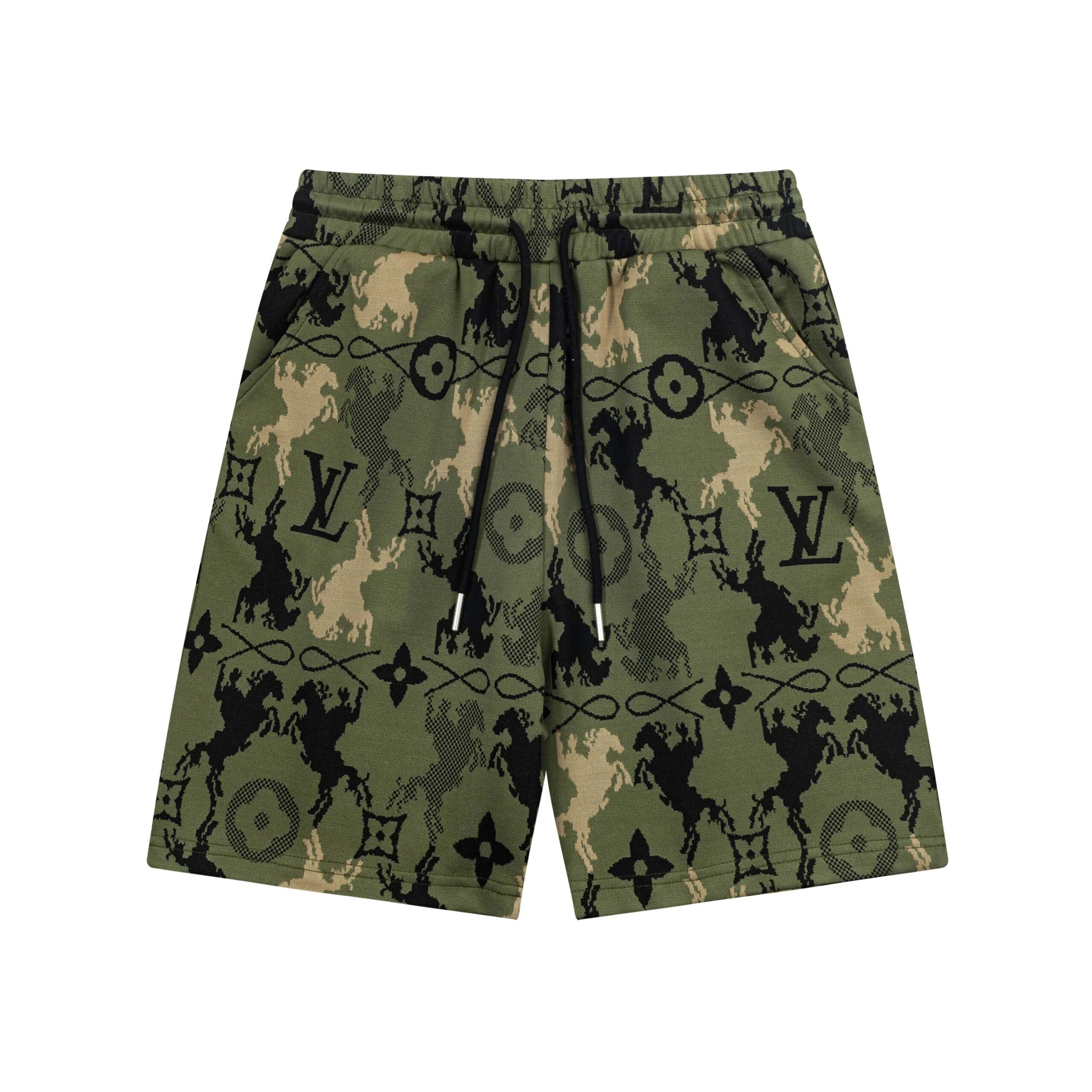 New Jacquard Green Knitted Shorts