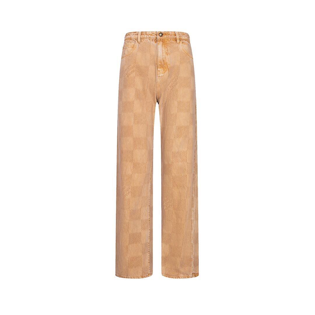 Saddle Checkerboard Denim Pants