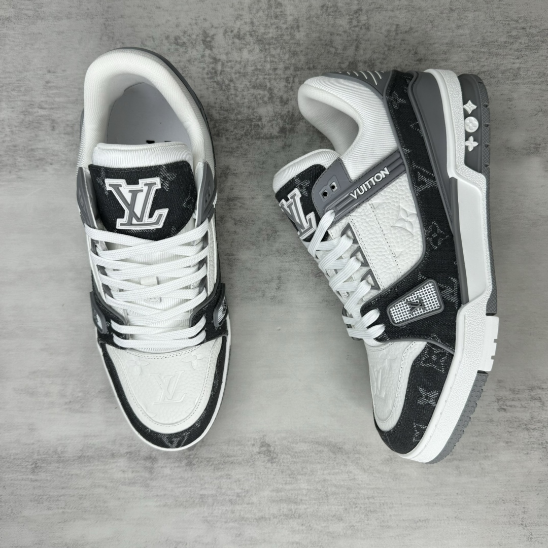 Monogram Denim Grey White Trainer