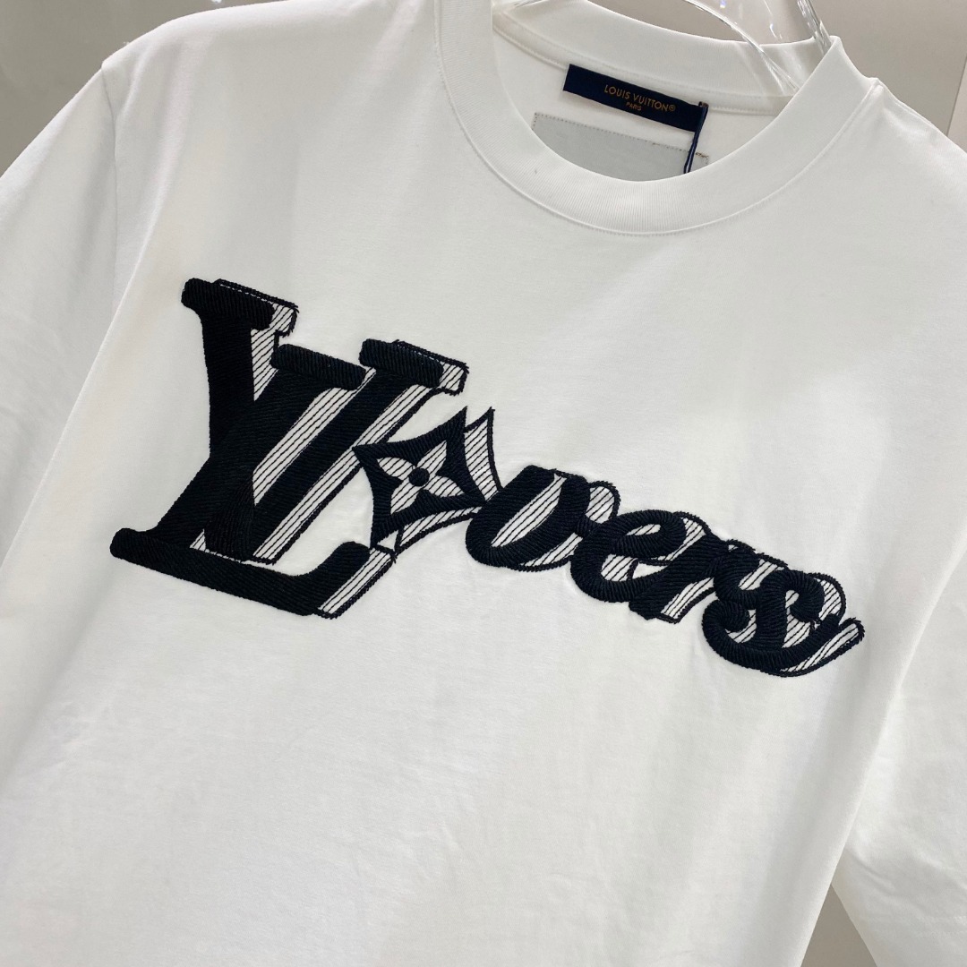 Embroidered knitted lettering T-shirt