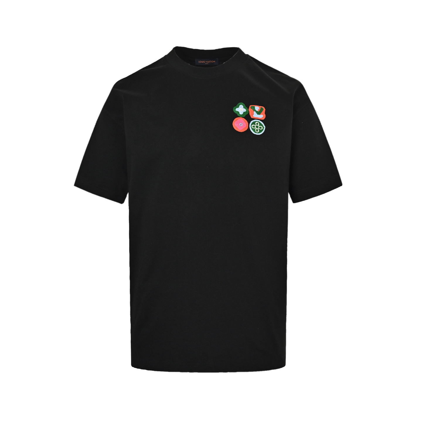 Embroidered badge short-sleeved T-shirt