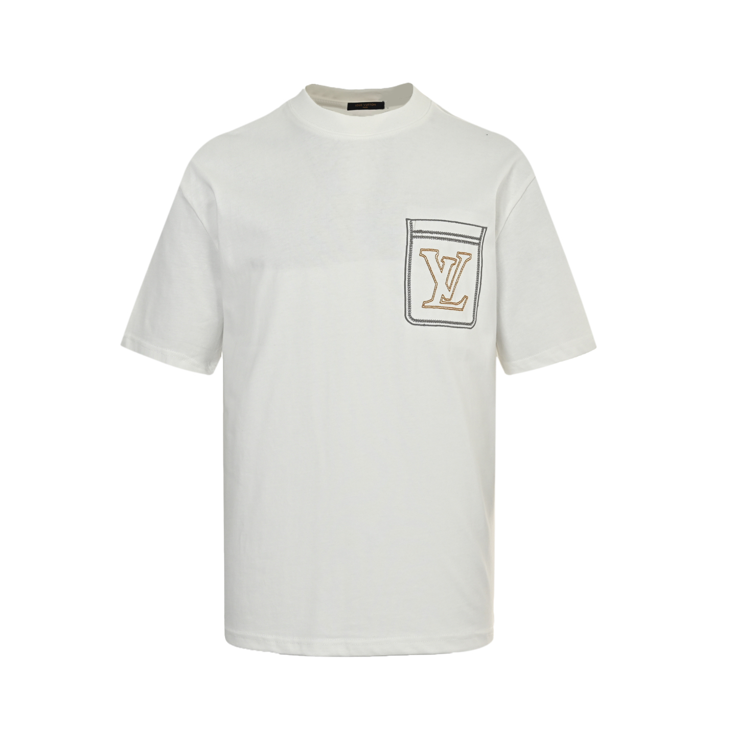 Line pocket embroidery T-shirt