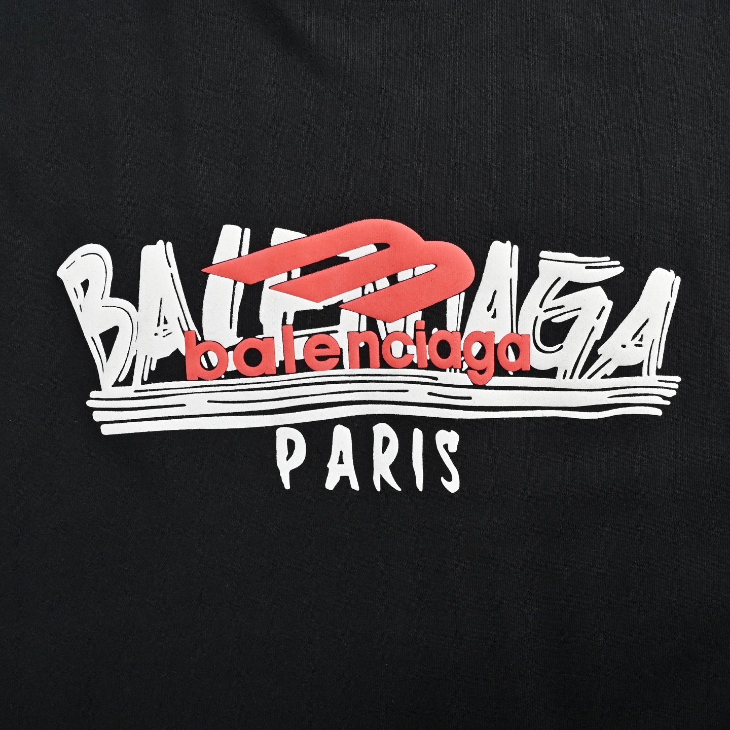 Graffiti Multi-Logo Puff Print Short Sleeve T-Shirt