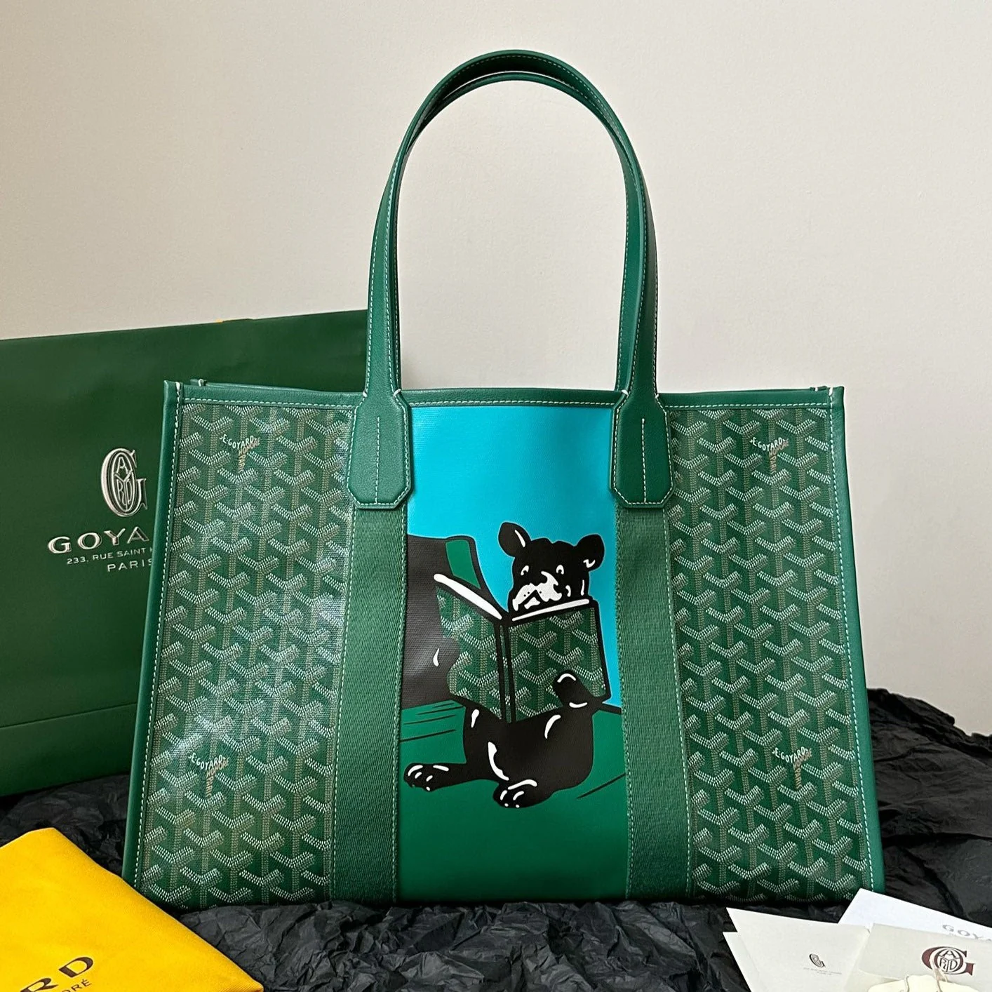 Handbag 45cm Green Canvas