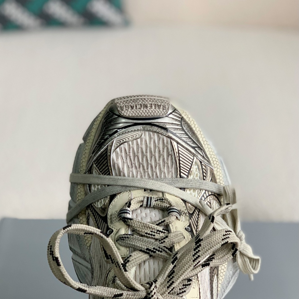 3XL logo-embossed mesh trainers