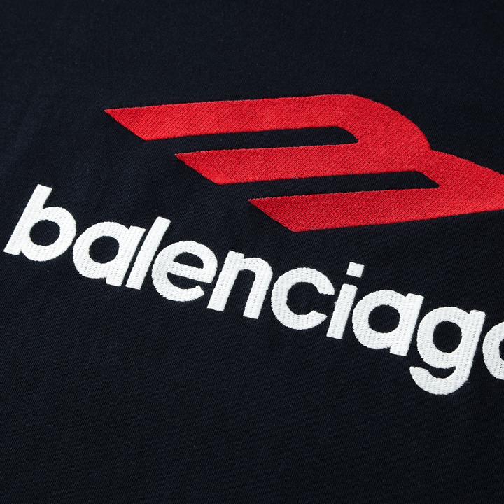 Embroidered lettering washed short-sleeved T-shirt