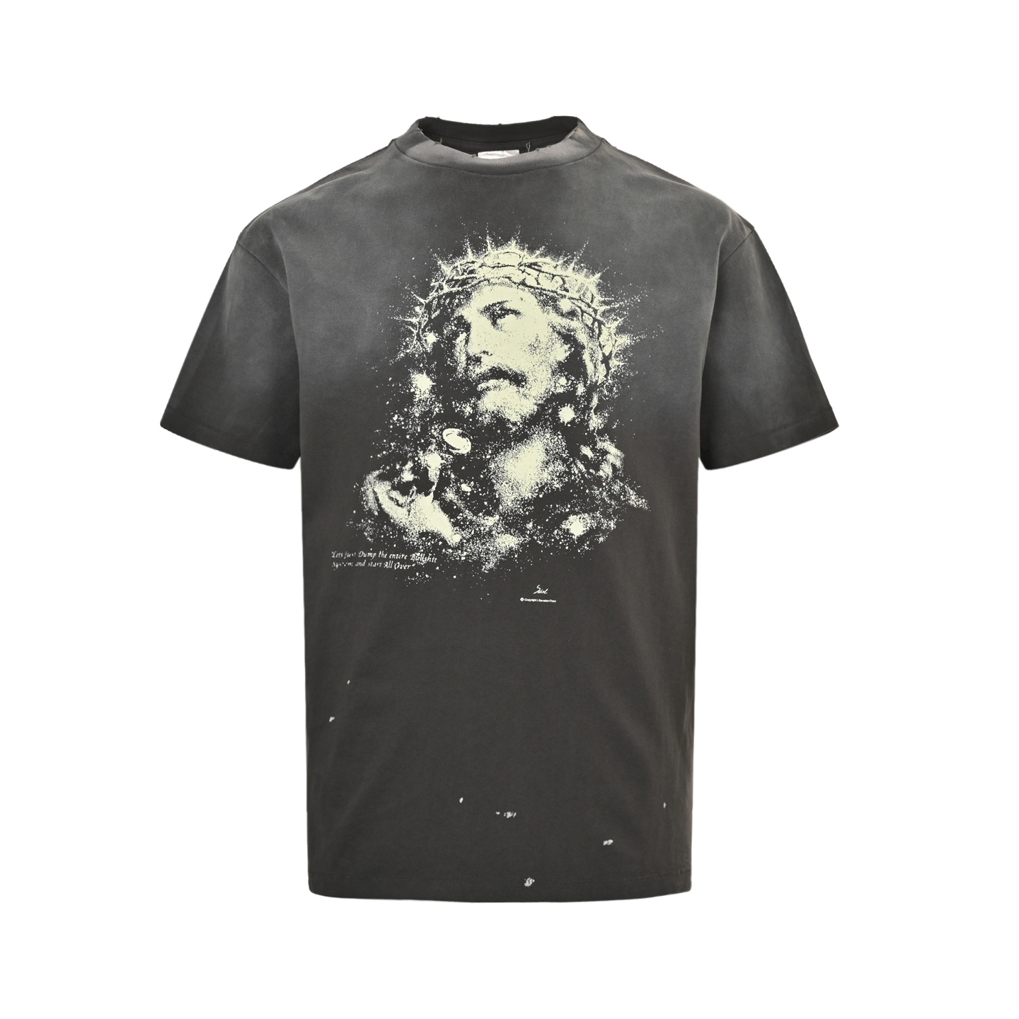 25ss Luminous Thorn Jesus Print Short Sleeve T-shirt