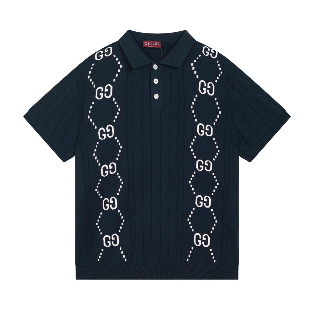 Jacquard Cable Knit Polo