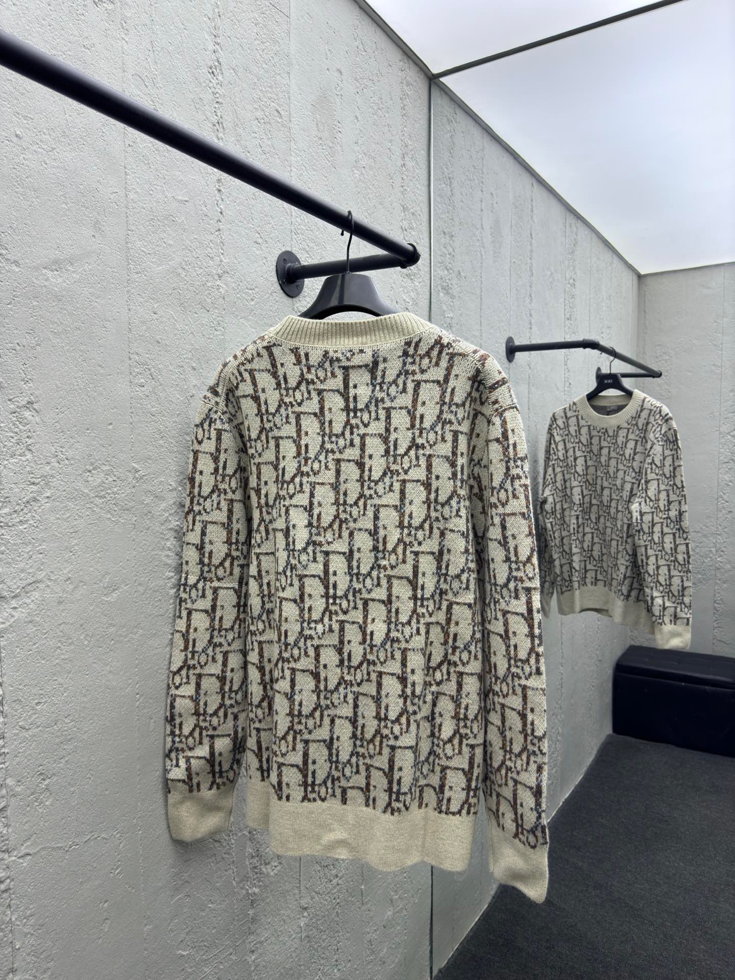 Wool Sweater With Lettering Jacquard
