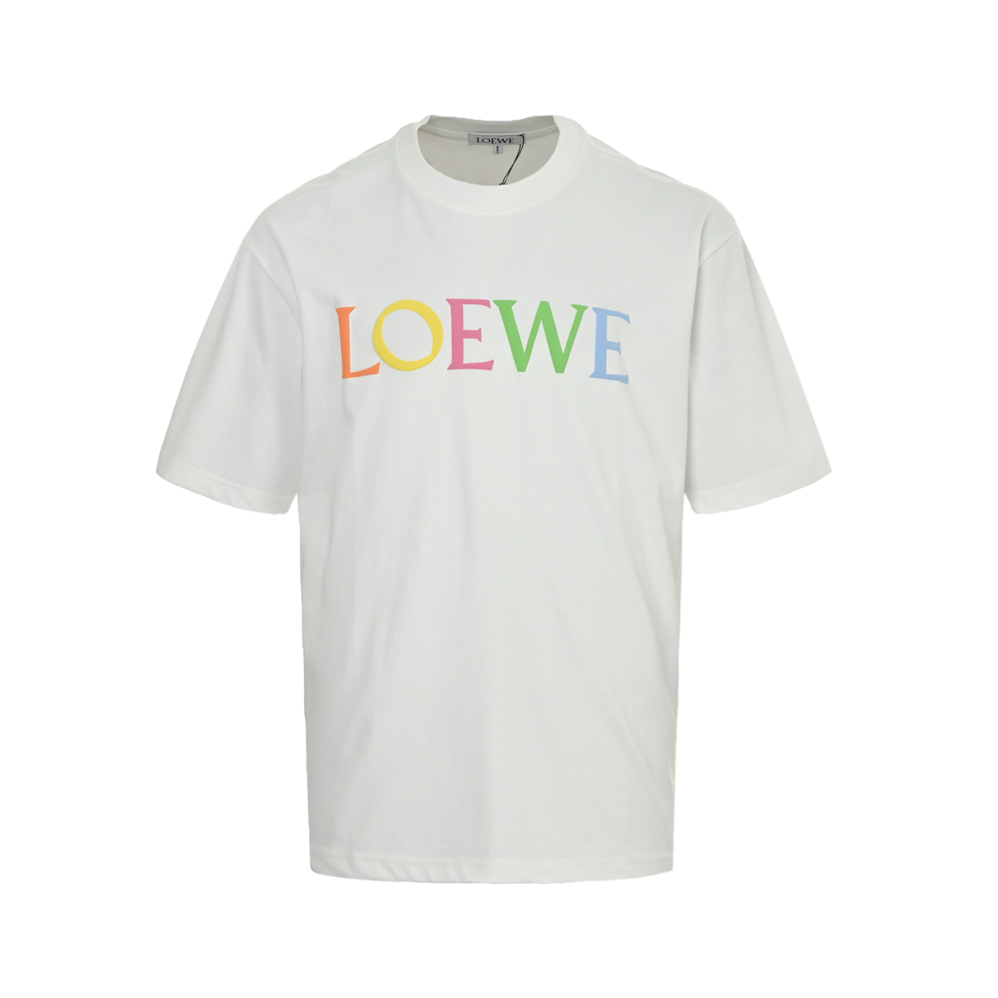 Flocked letter short-sleeved T-shirt