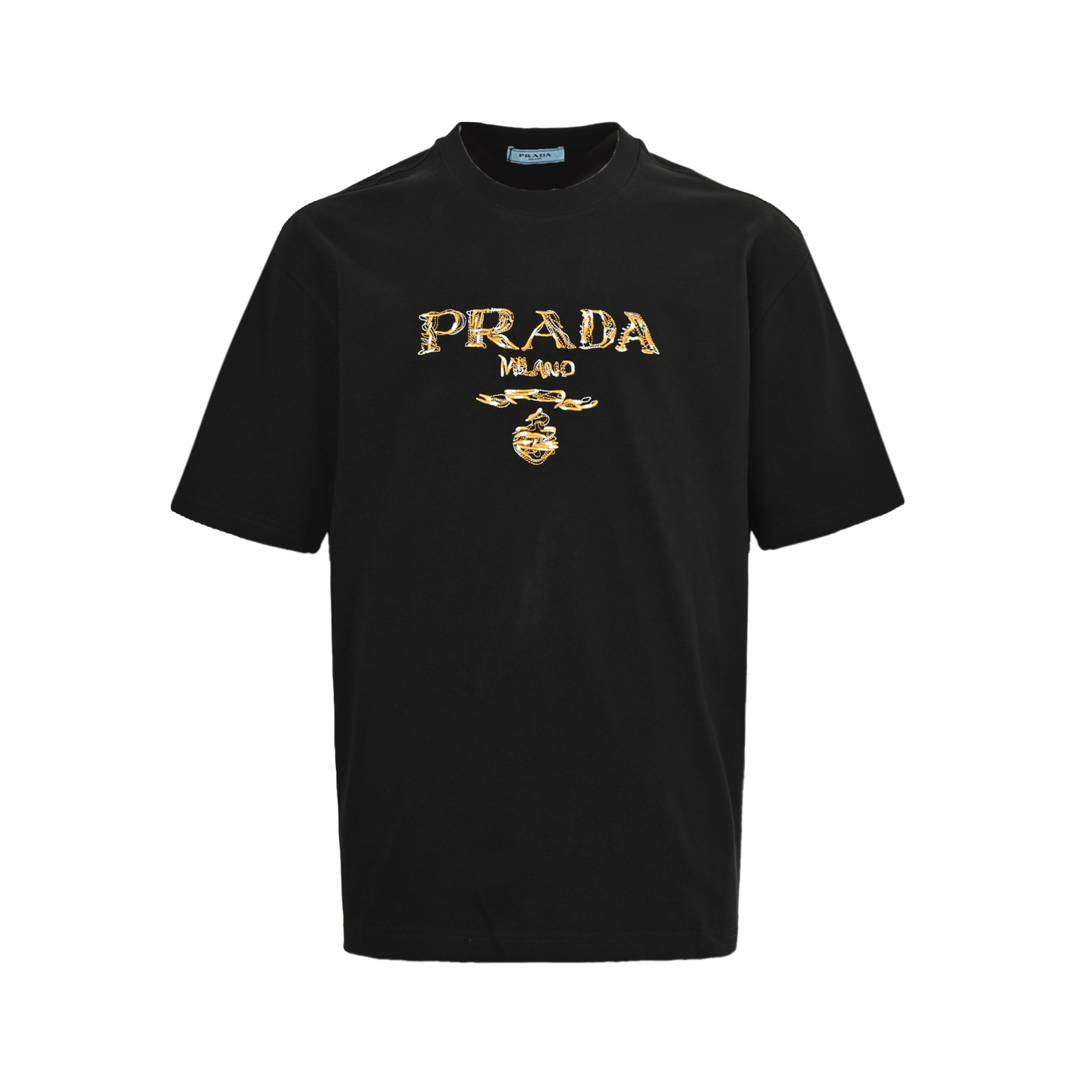 Colorblock embroidered lettering T-shirt