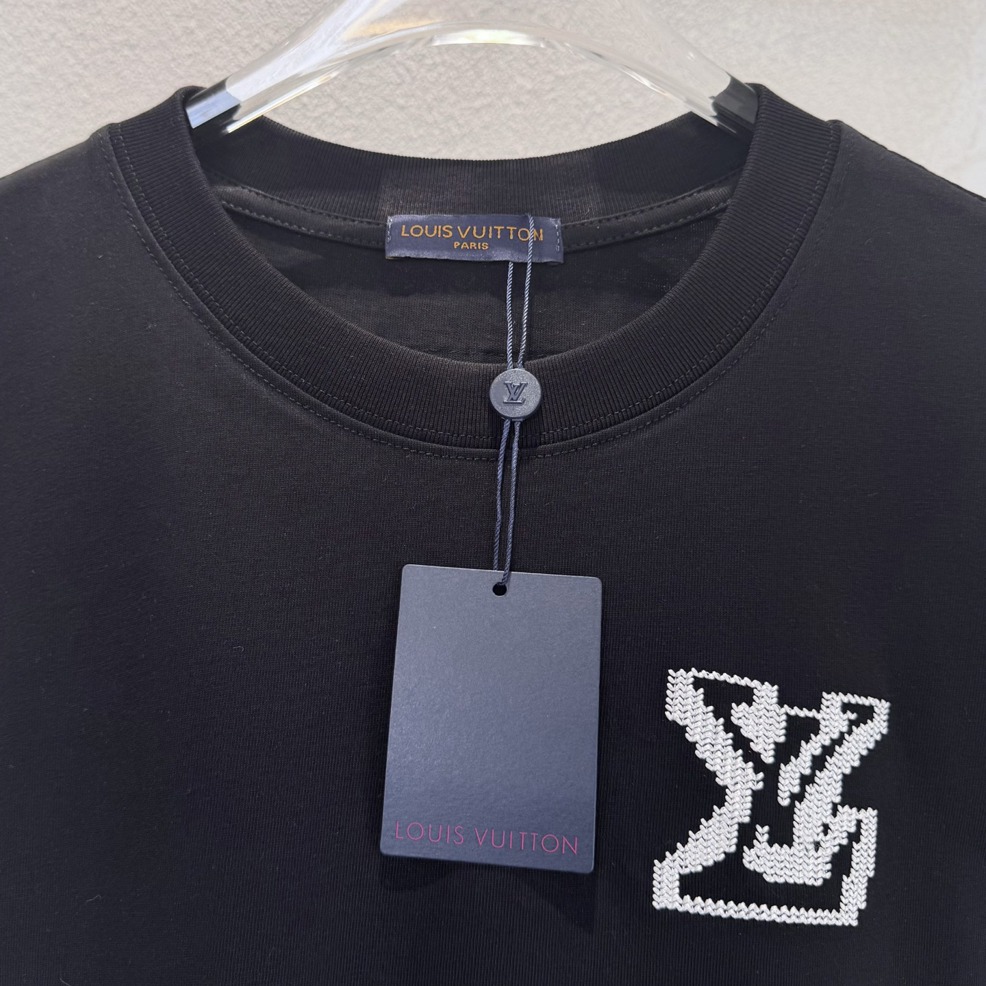 Embroidered printed crew neck T-shirt