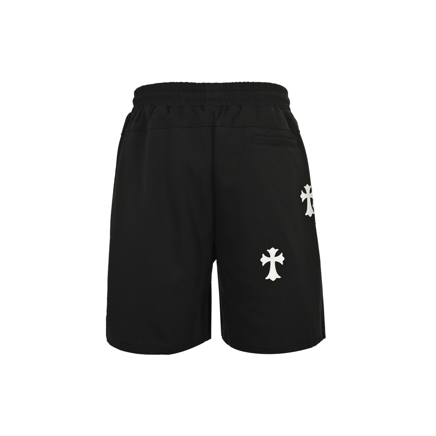 Embroidered white label cross shorts