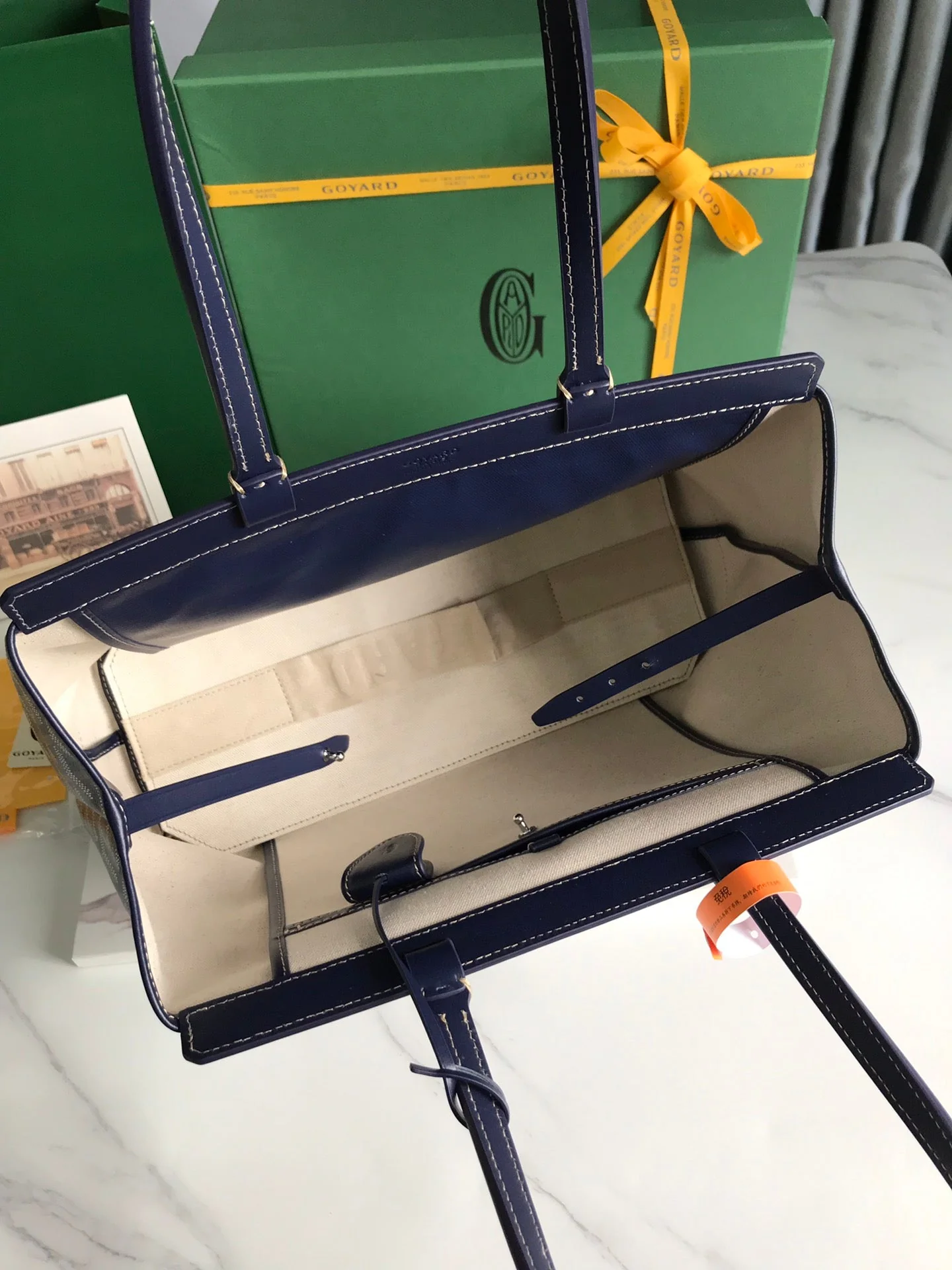 Navy Canvas and Calfskin Trim Bag