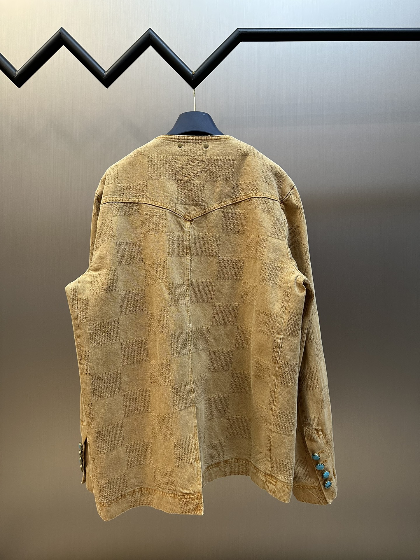 Saddle Checkerboard Denim Jacket