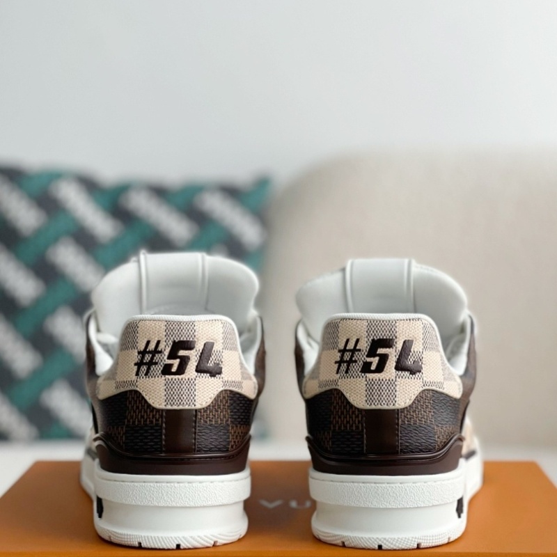 Trainer Sneakers 'Brown and White Plaid
