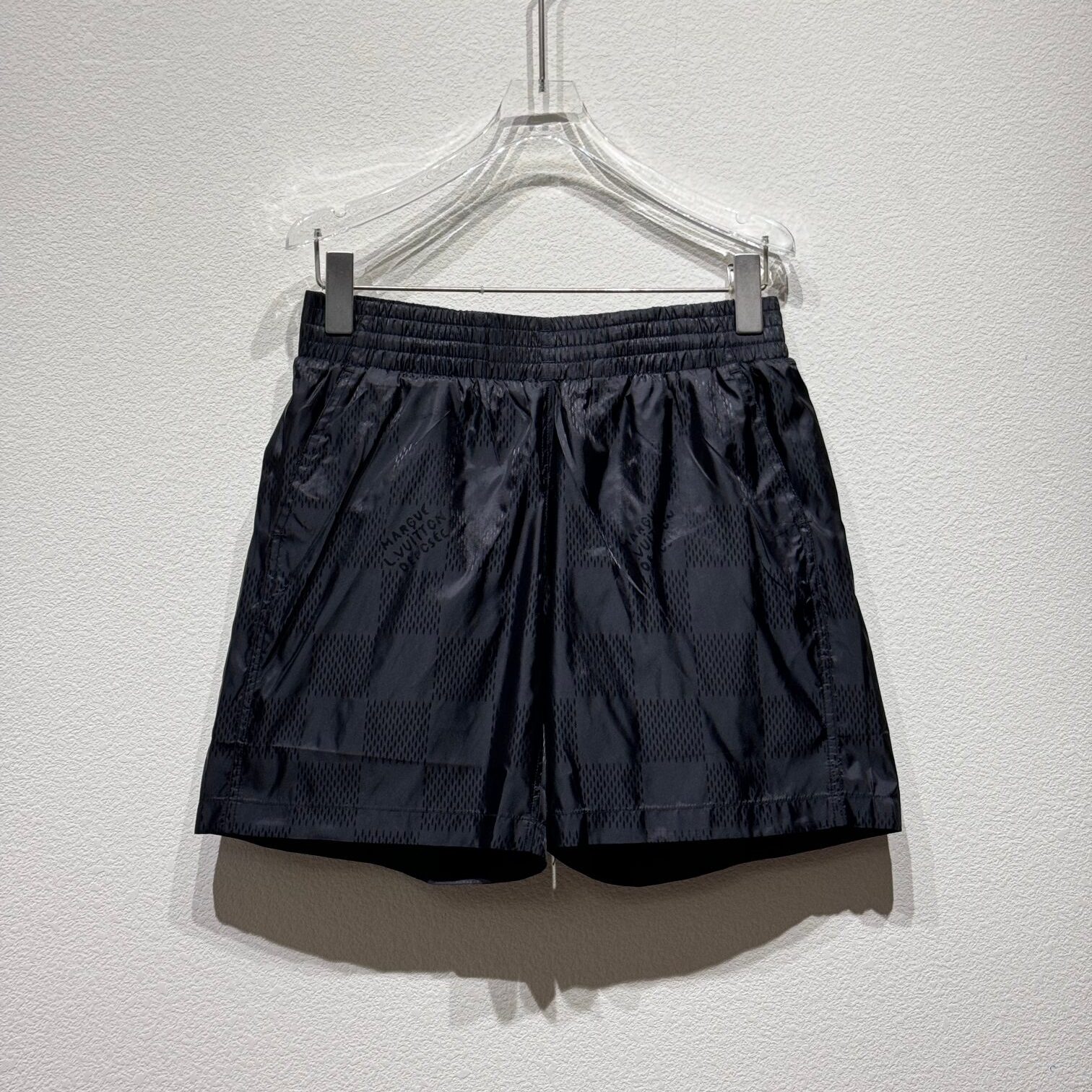 Dark Checkerboard Beach Shorts