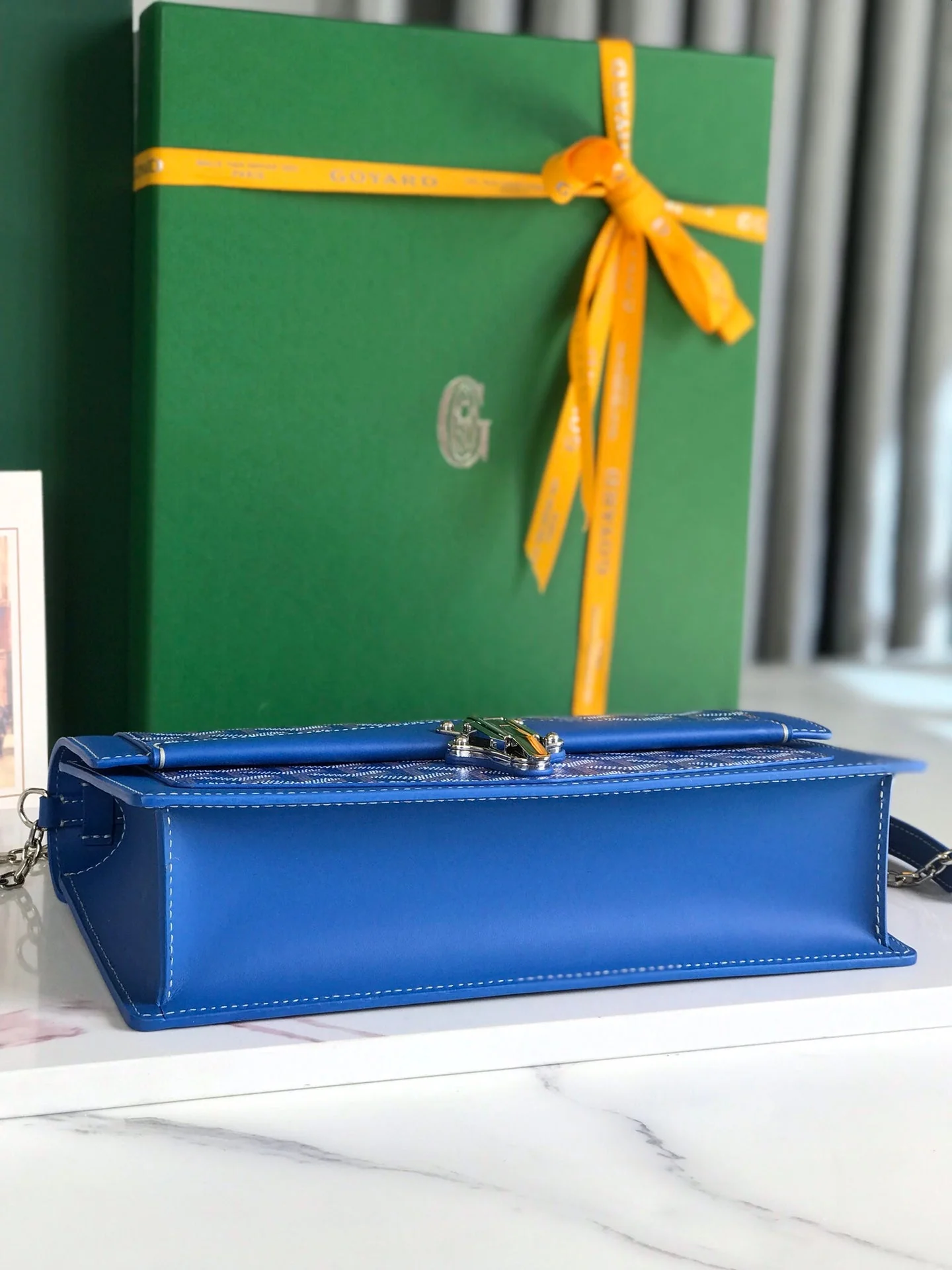 25 In Sapphire Blue Canvas And Smooth Calfskin