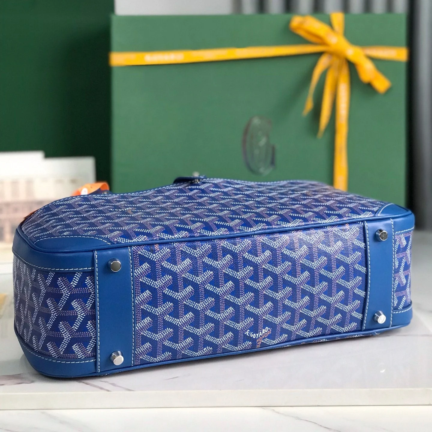 Blue Calfskin Handbag