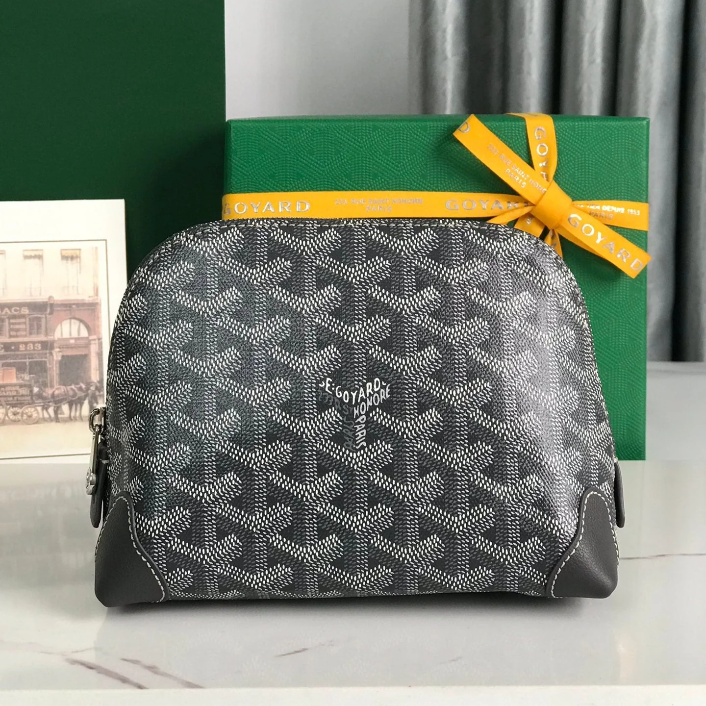 17 In Grey Canvas And Tan Calfskin Trim