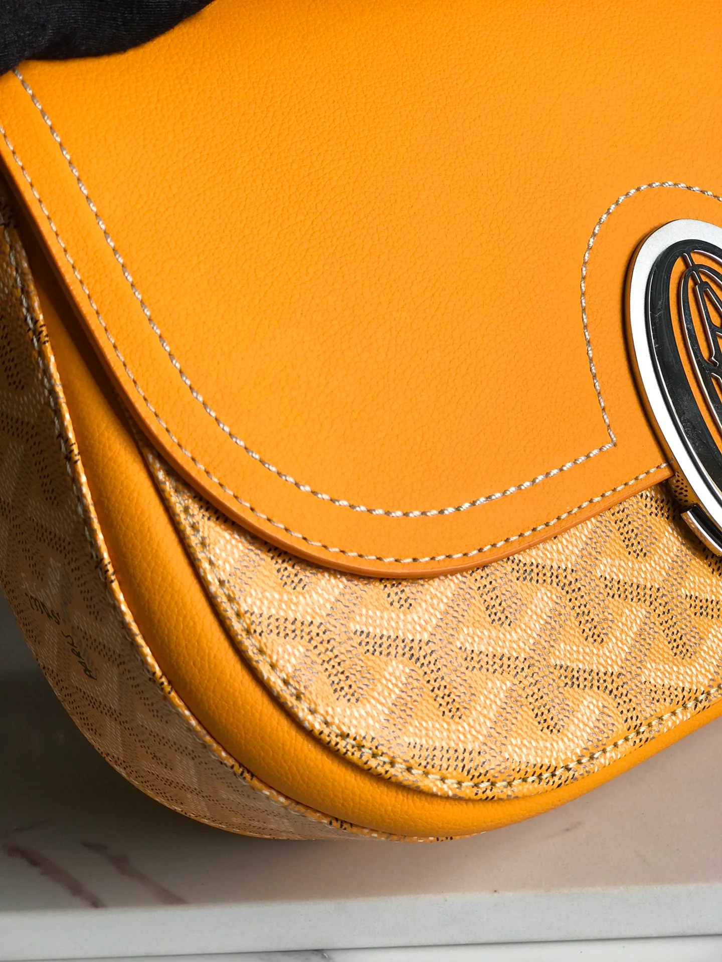 Yellow Calfskin Canvas Bag