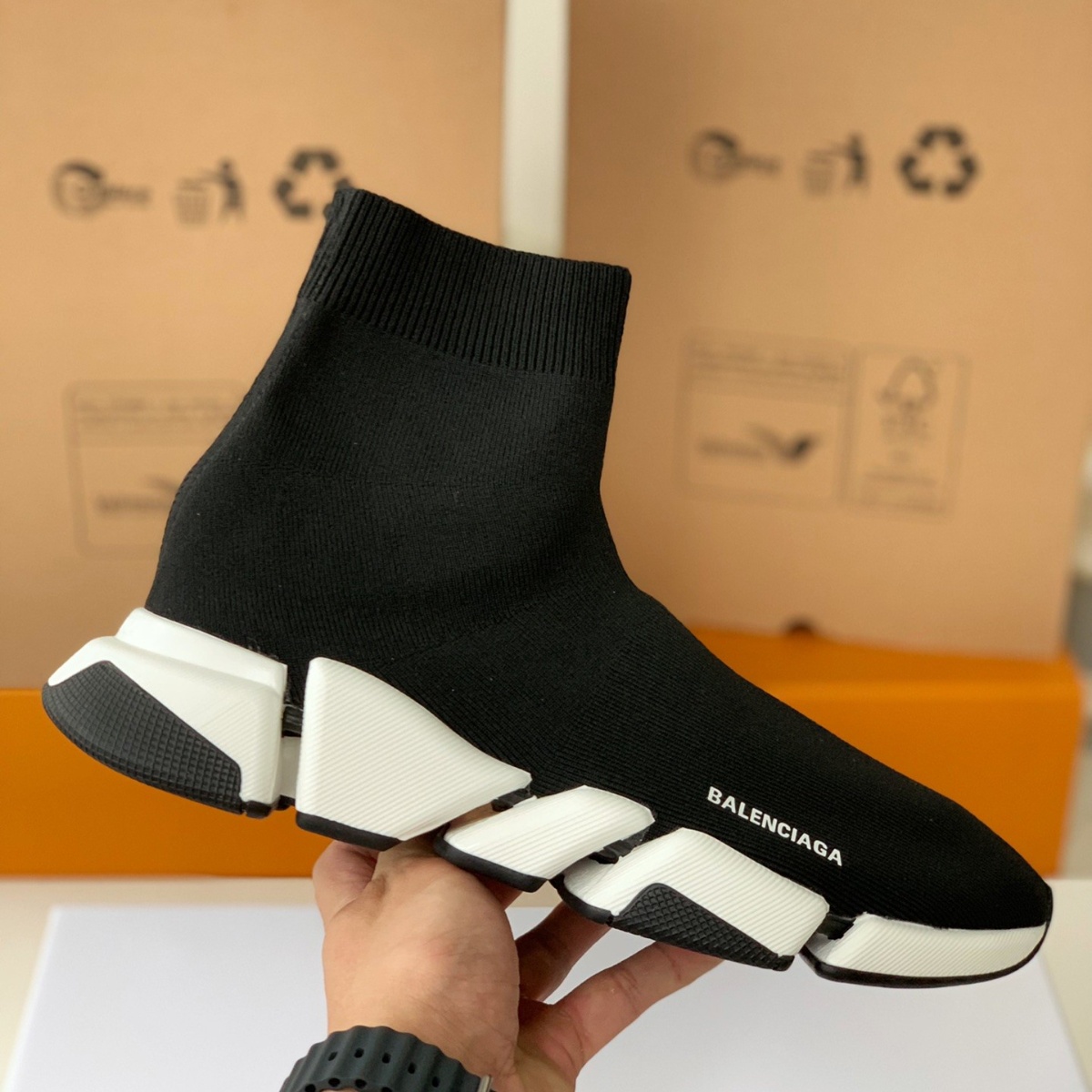 Sock sneakers boots full white