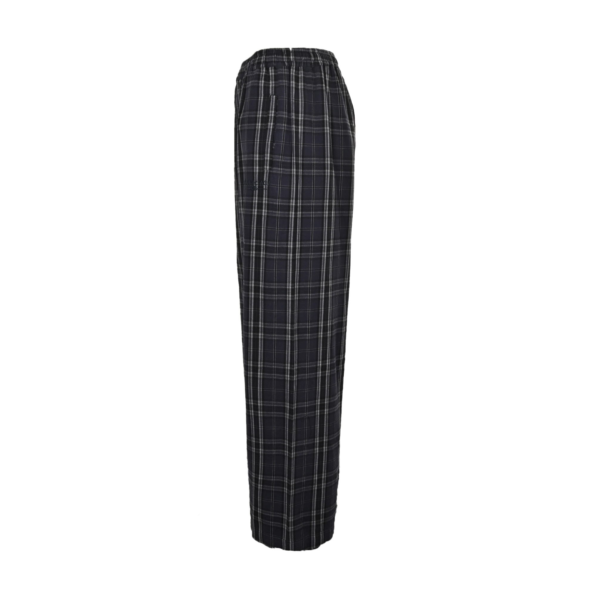Check flannel trousers