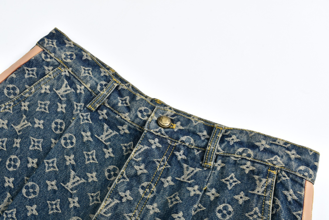 Monogram Denim Tailored Pants