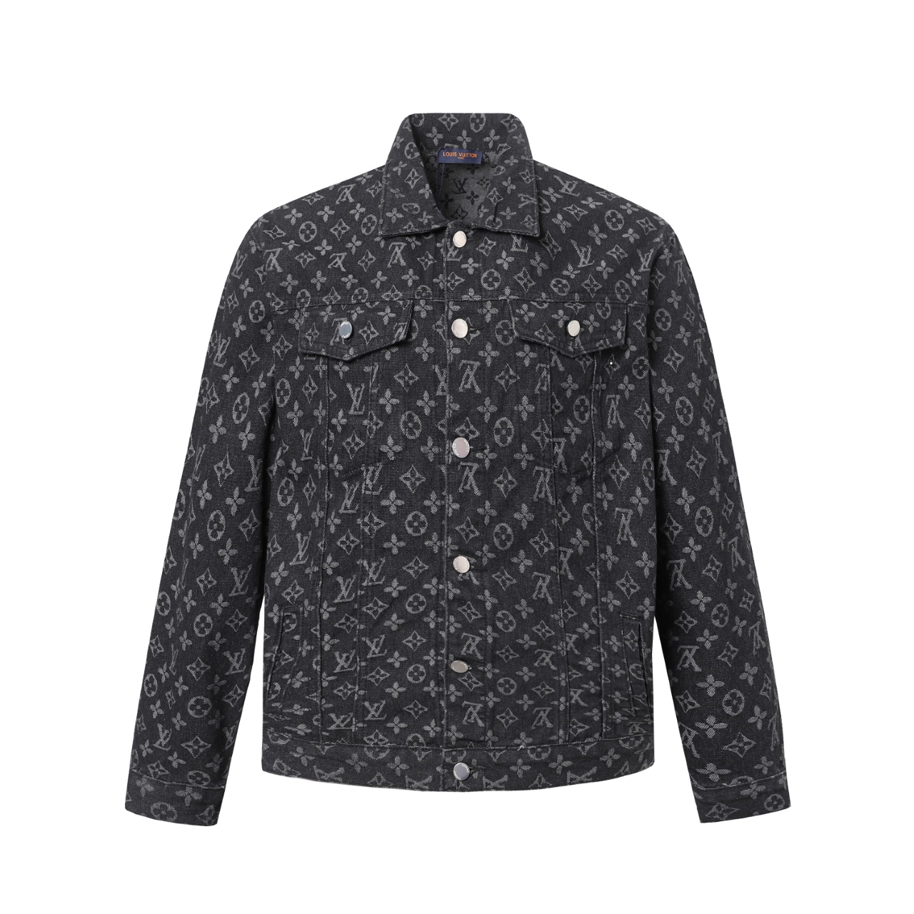 Artistic portrait embroidered denim jacket