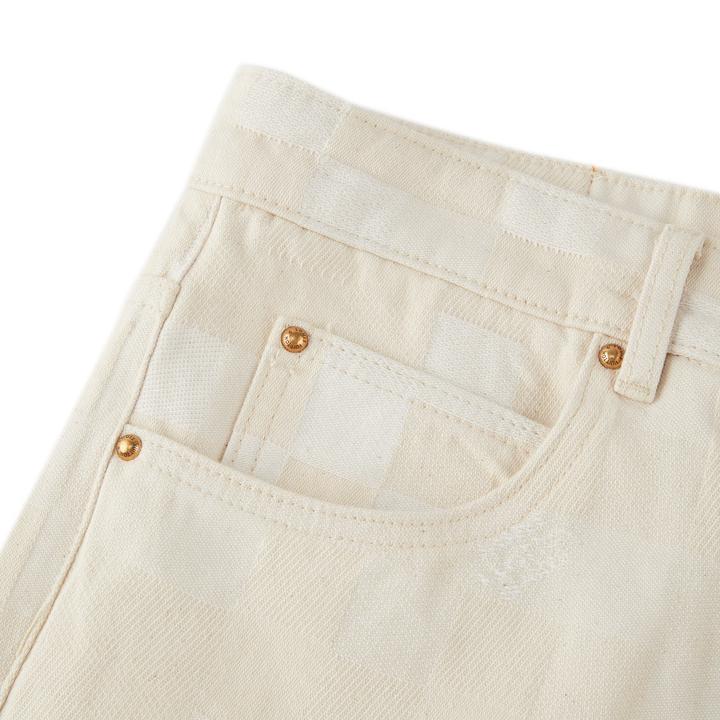 Light Checkerboard Denim Trousers